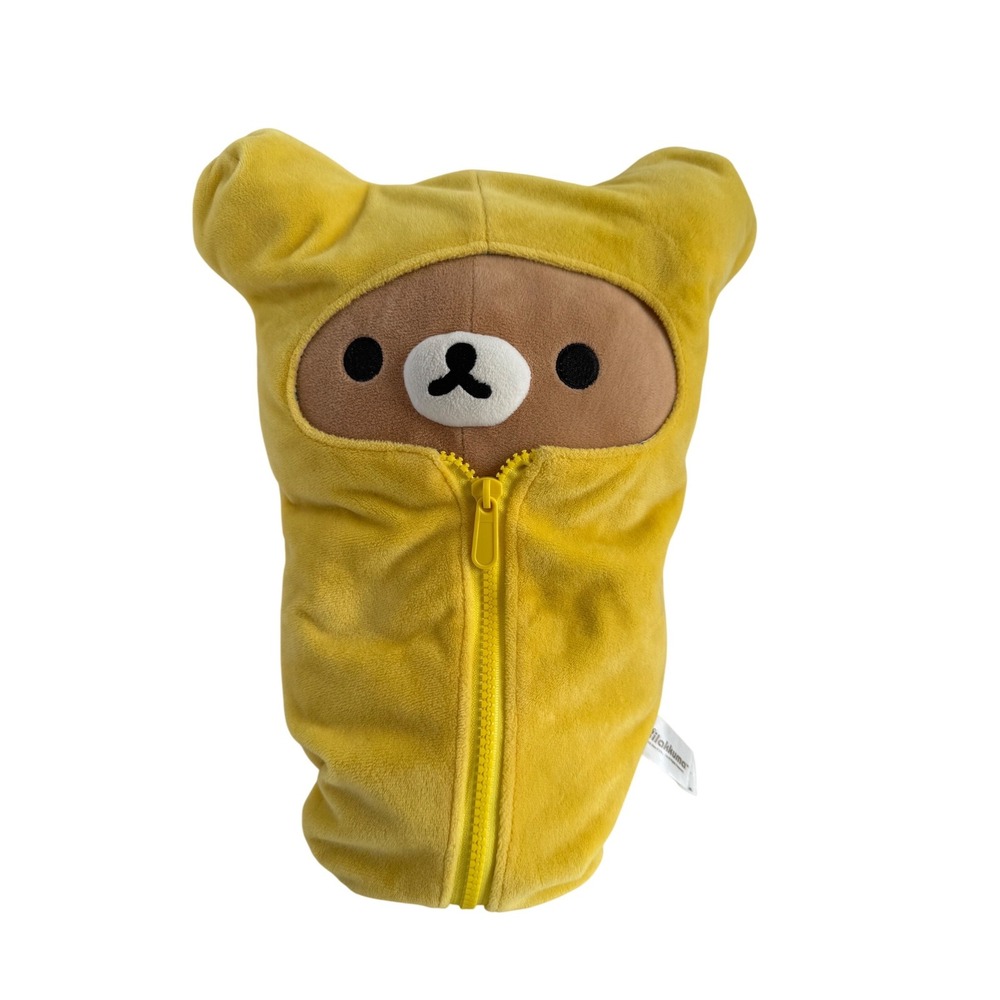 San-X Rilakkuma Plush Yellow Sleeping Bag Zipper Plush 14" Kawaii